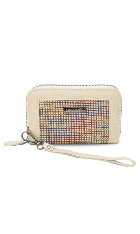 BILLETERA LORENZA HILOS MULTICOLOR C/HUESO