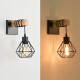 Aplique De Pared Colgante Vintage Diamante Madera Led Deco Negro