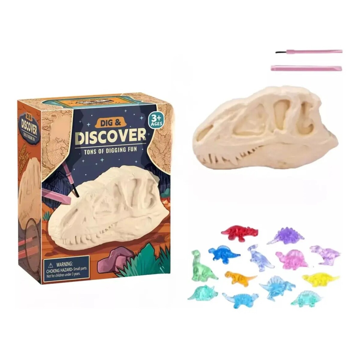 Kit de Excavación Juguete Educativo Cabeza de Dinosaurio 
