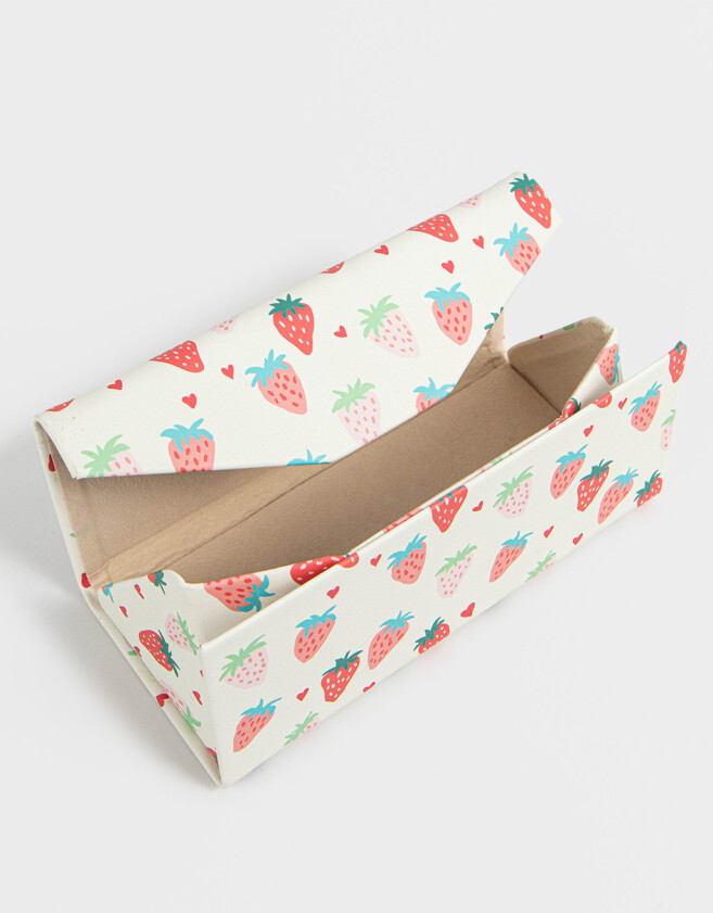 Estuches Anteojos Estampados Estuches De Anteojos Con Frutillitas "berry" - Blanco Crudo