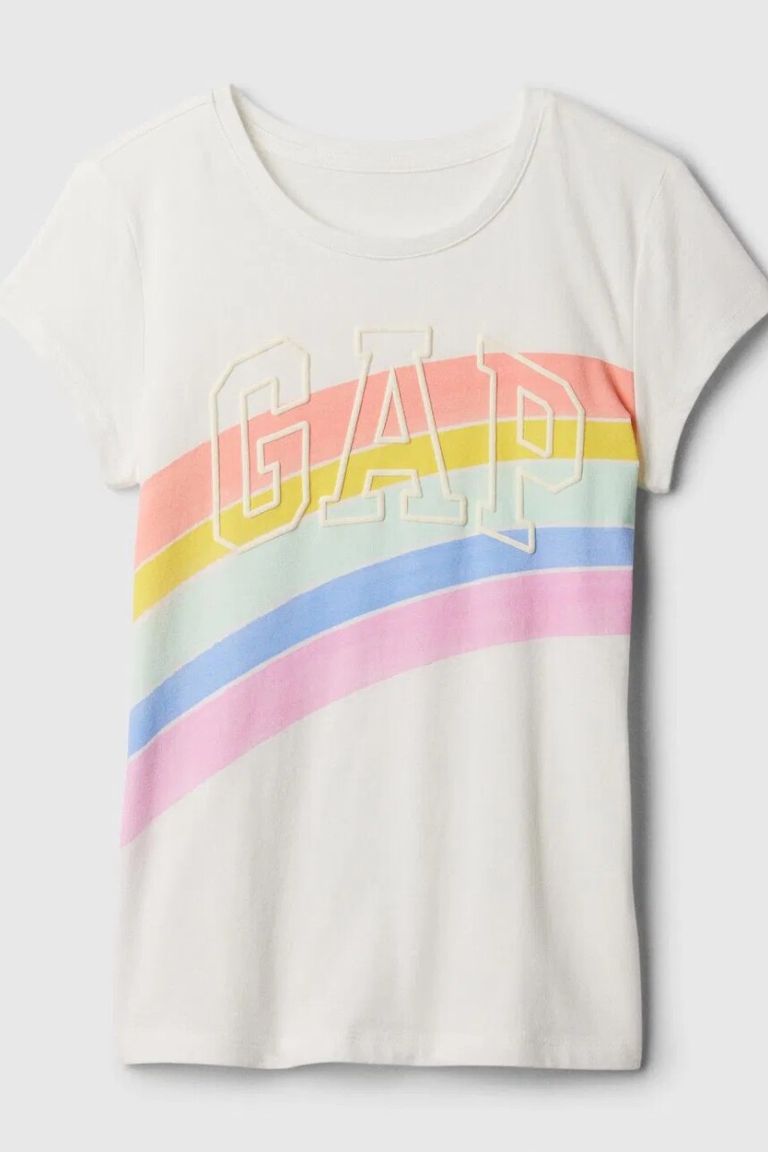 Remera Grafico Manga Corta Niña Sp Rainbow Logo