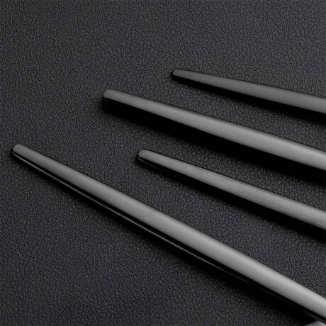 Juego Set De Cubiertos 24p Acero Inoxidable Cocina Negro
