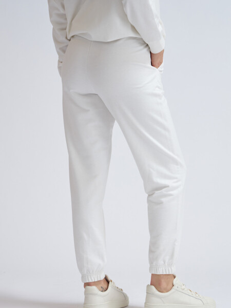 Pantalón deportivo con elástico Crudo