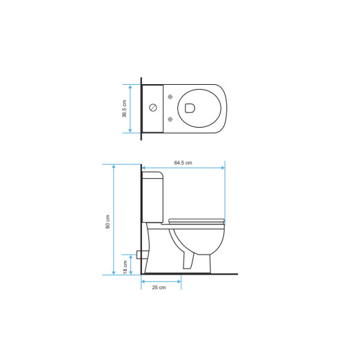 Inodoro Para Mochila Blanco Brillo De Porcelana Sanitaria Aqualia Linea Malawi Descarga 25 Cms Al Piso 000