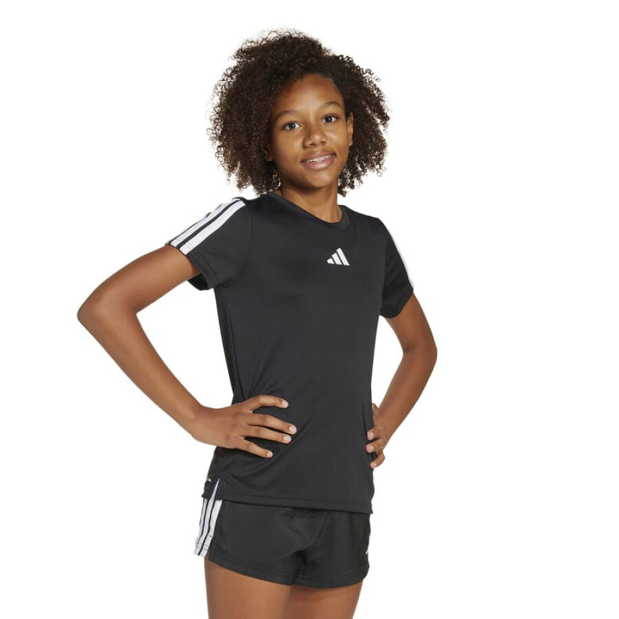 Remera de Niños Adidas Training Essentials 3 JRS Negro - Blanco