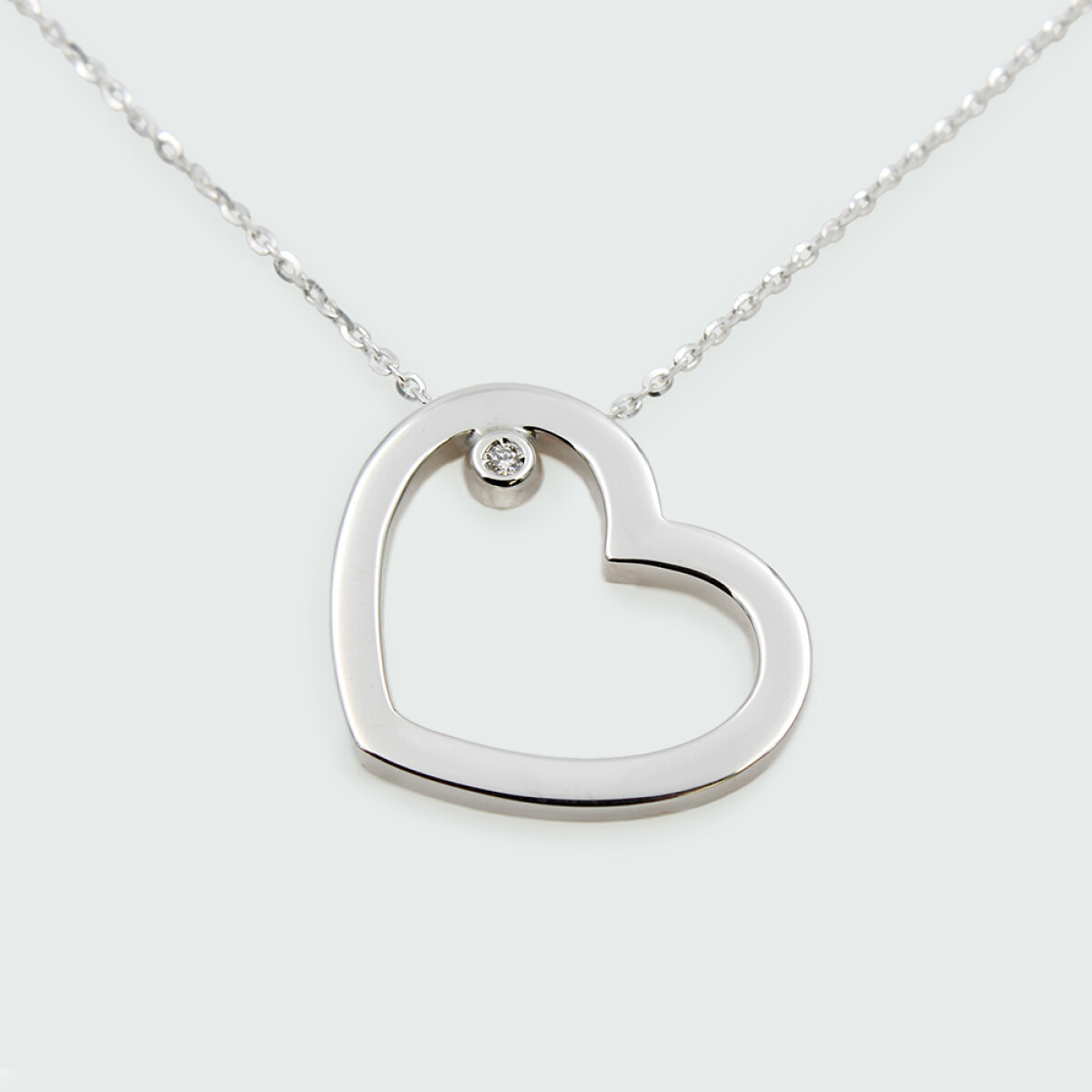 Colgante con cadena Freesia de plata 925 con un brillante 