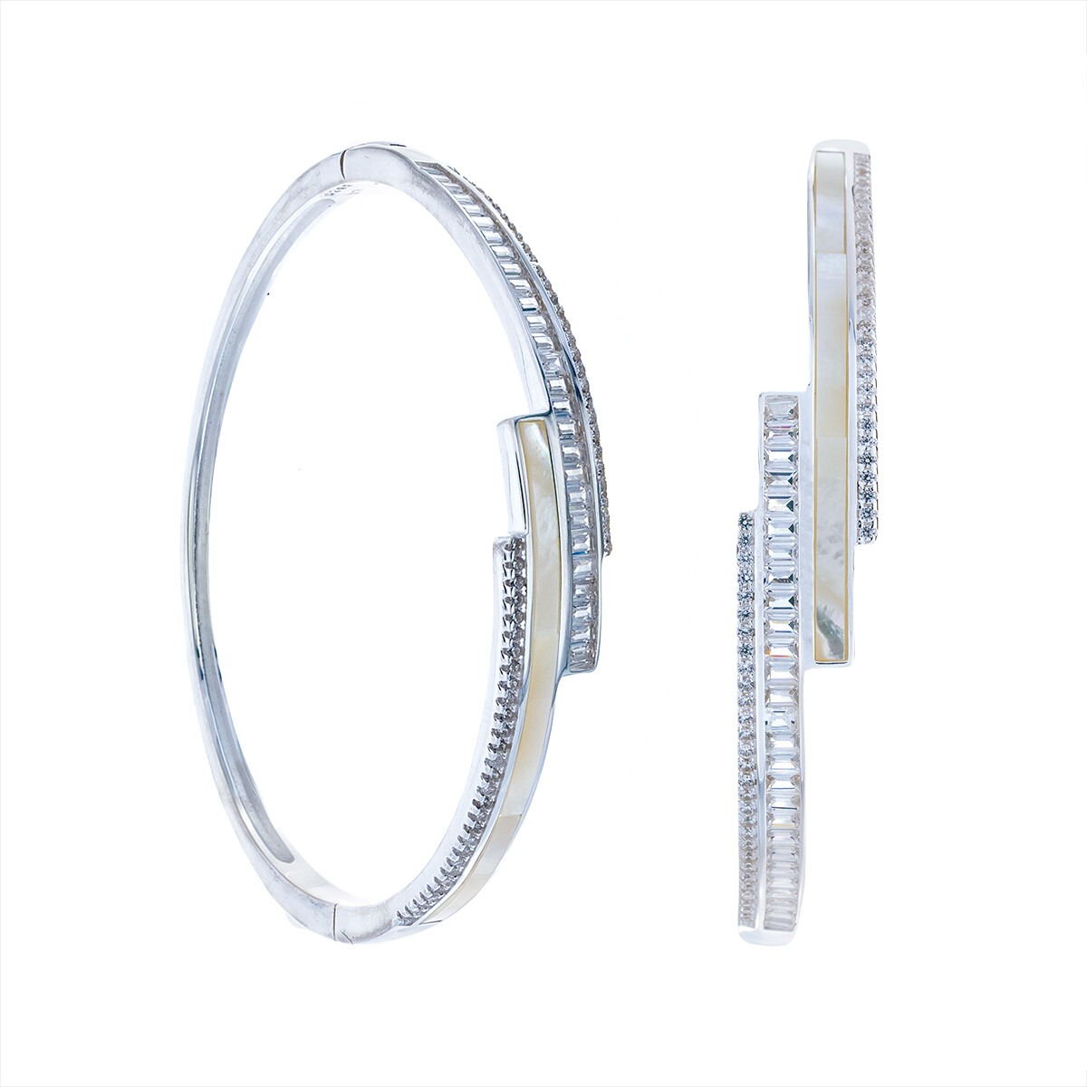 Esclava de plata 925 con resina y circonias. 