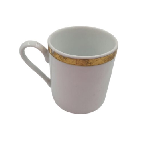 Taza pequeña con borde dorado 4.5x5.5cm. Taza pequeña con borde dorado 4.5x5.5cm.