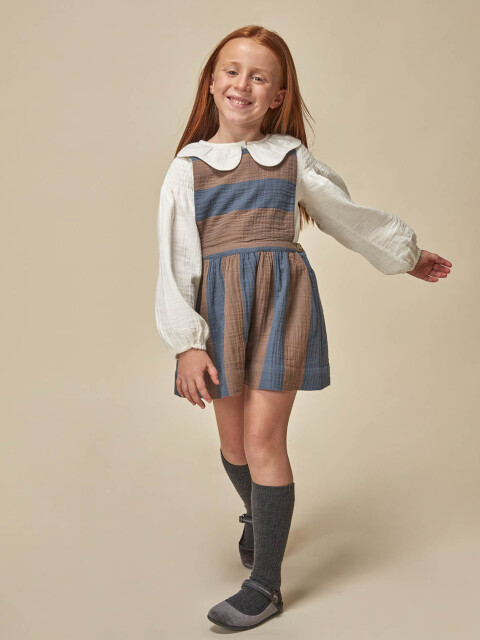 Blusa Nido De Abeja Blanco Roto