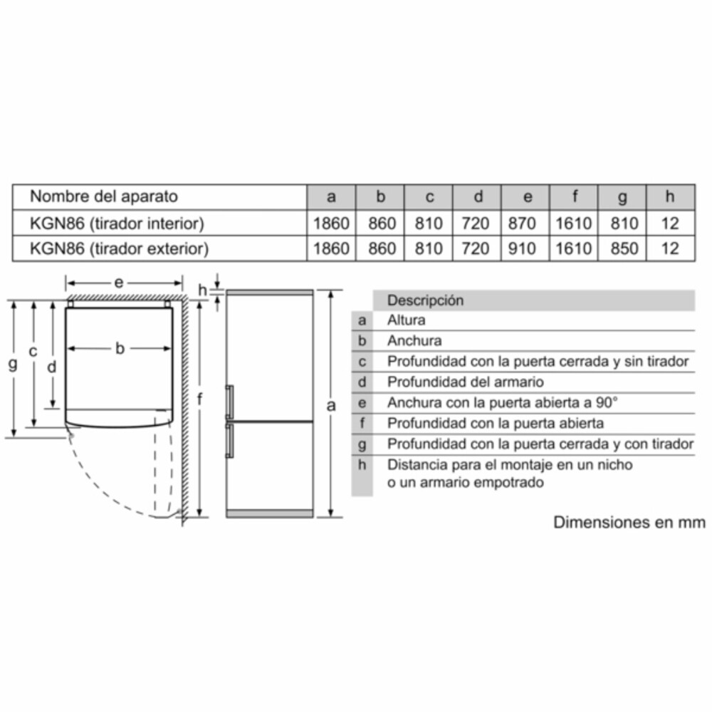 Heladera combinada Bosch KGB86XIEP 631 L Heladera combinada Bosch KGB86XIEP 631 L