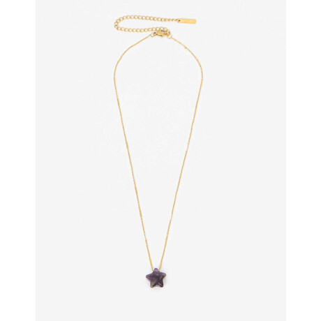 Cadena Acero Con Piedra Lunar Violeta Medio