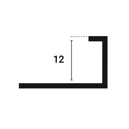 Perfil Aluminio En L 12Mm 2.60 Mts Arena Marfil Alumacer 000