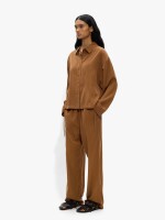 Camisa Lisa 100% Lyocell marron