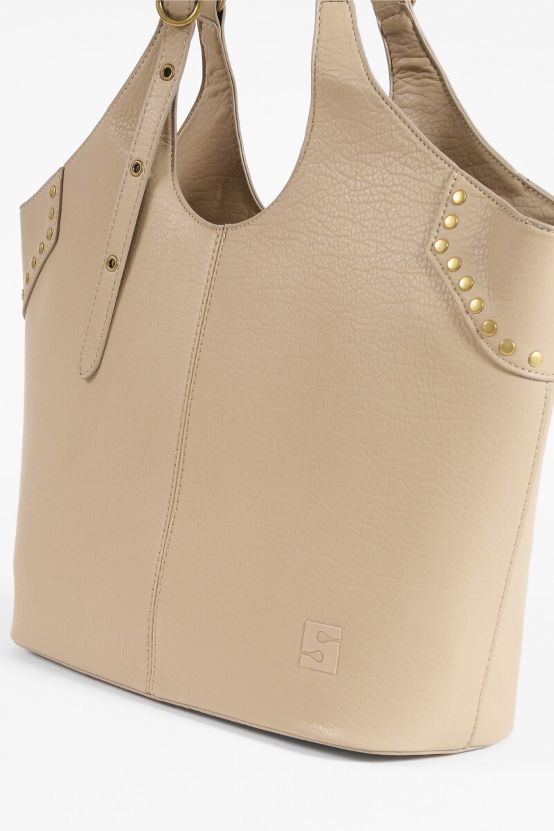 Shopper tachas antique beige
