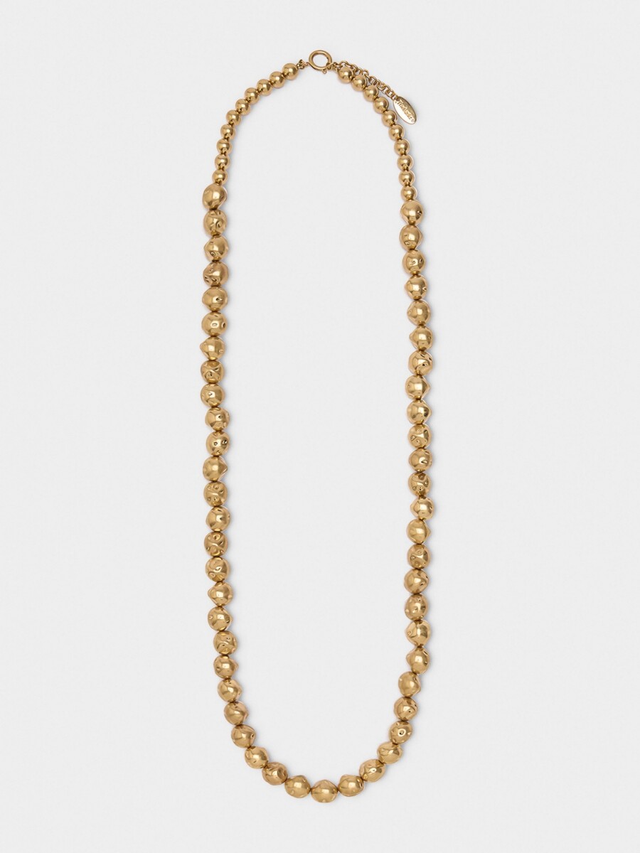 Collar Largo Con Esferas dorado