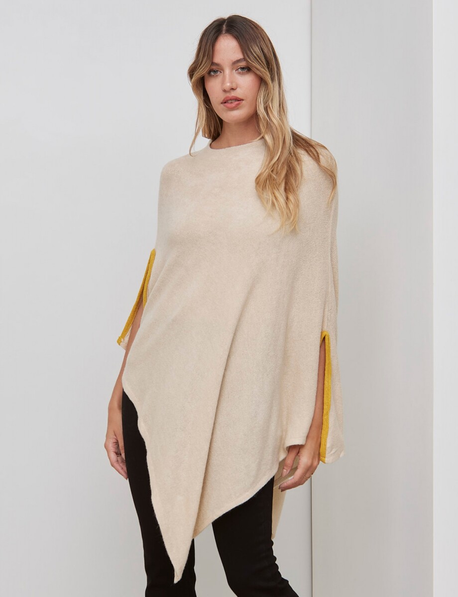 Poncho Ribete - Beige 