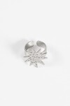 Anillo ajustable estrella acero plateado