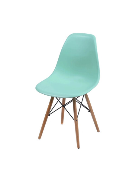 SILLA EAMES COMEDOR CON BASE EN MADERA VERDE AGUA SILLA EAMES COMEDOR CON BASE EN MADERA VERDE AGUA