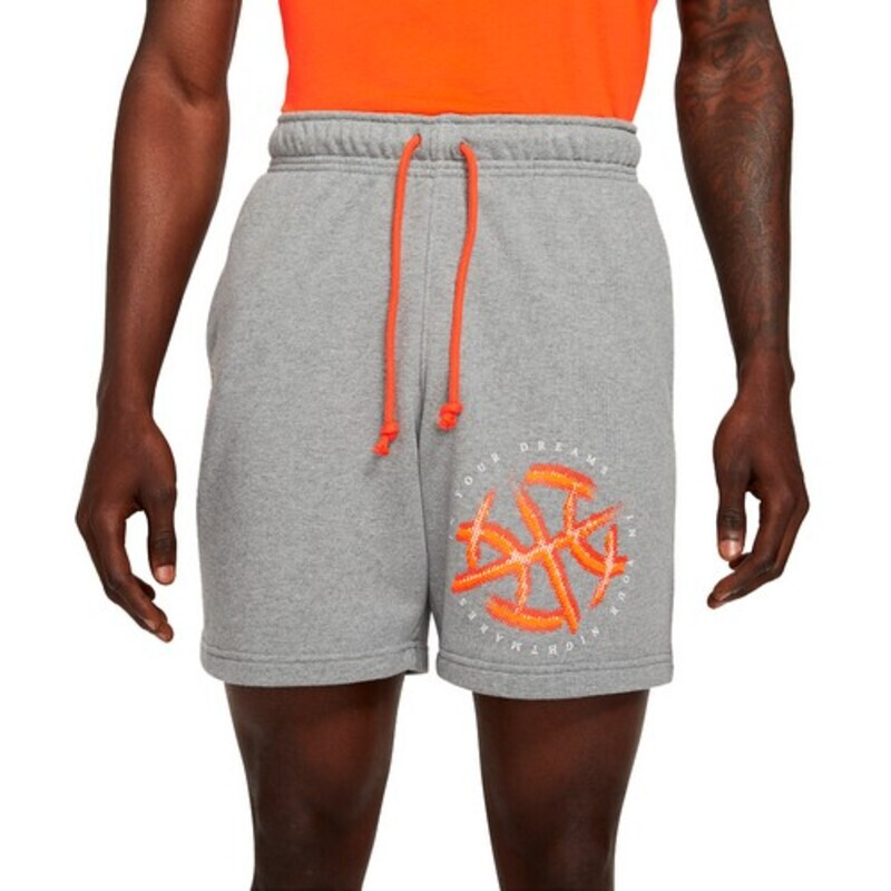 Short NIKE M J SPRT DNA HBR FLC SHORT CARBON HEATHER Gris Claro-naranja