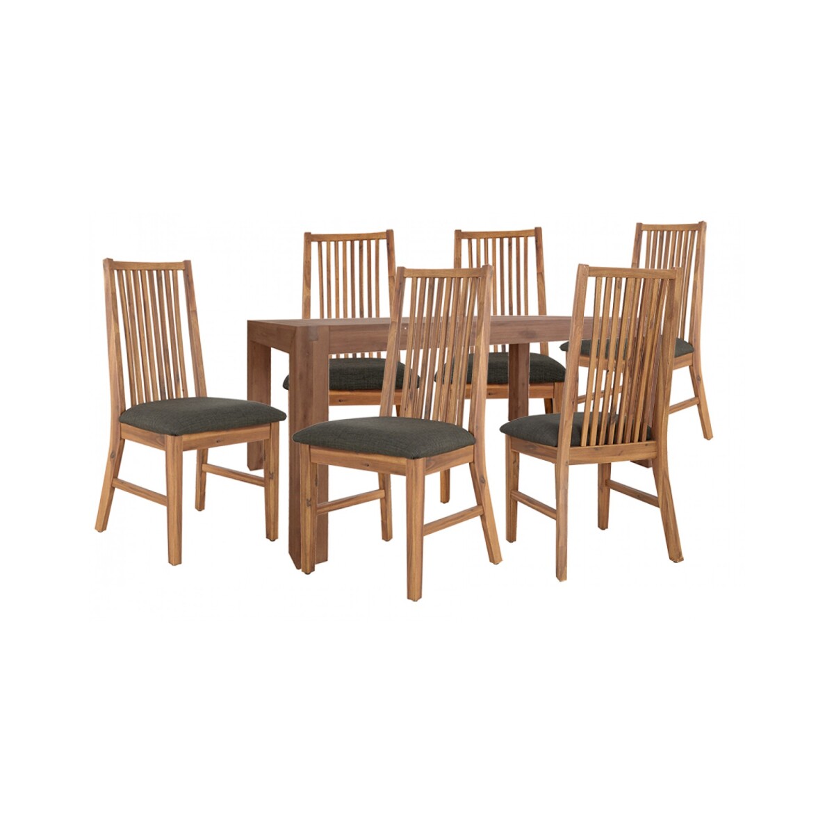 JUEGO - DE COMEDOR 6 SILLAS MADERA ACACIA AHF 