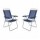 Set x2 Sillas Reclinables 4 posicones aluminio Boreal Mor Azul Marino