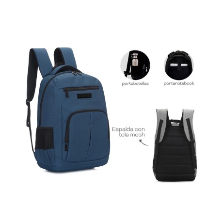 Mochila urbana Discovery clásica 15996 con porta Notebook Azul