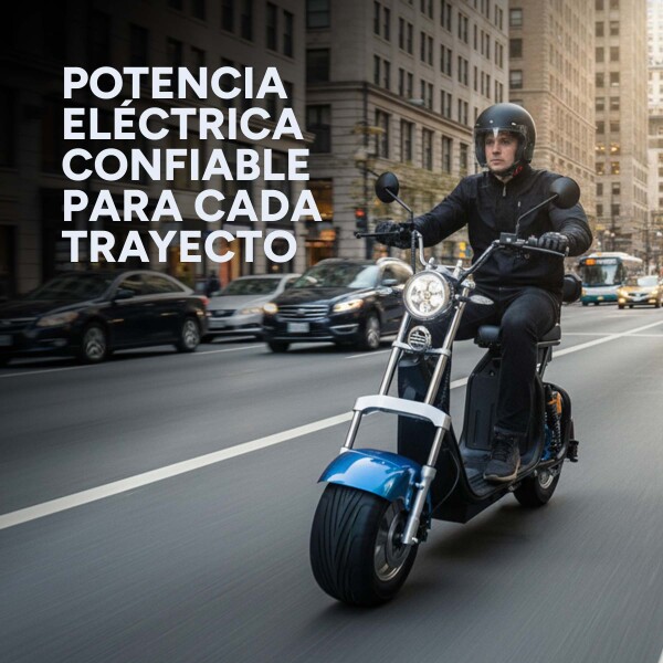 Moto Electrica Gogreen Deluxe 1500W 16Ah 30Km Autono. 45Km/h Color Variante Azul