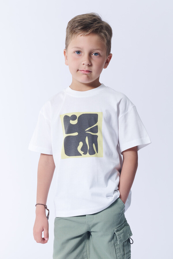Remera Algodón Flores Blanco
