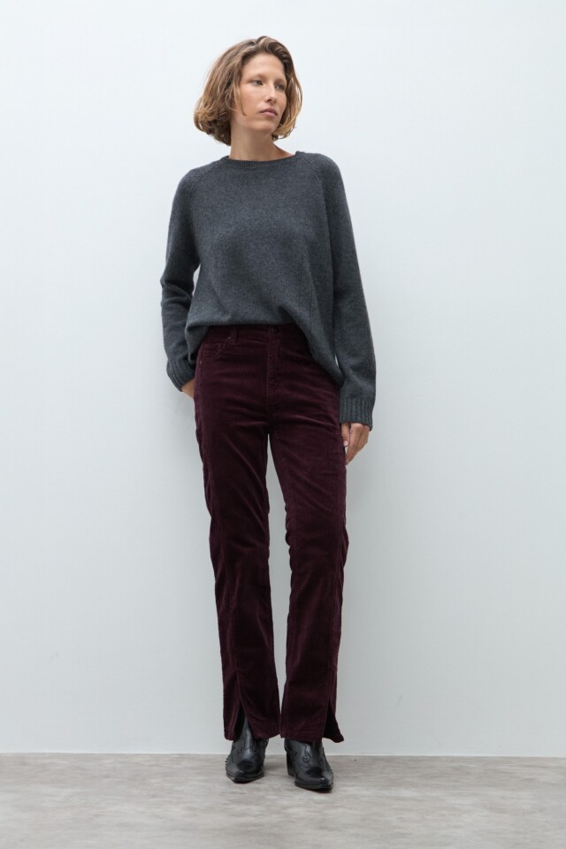 Pantalón Donna de pana ciruela