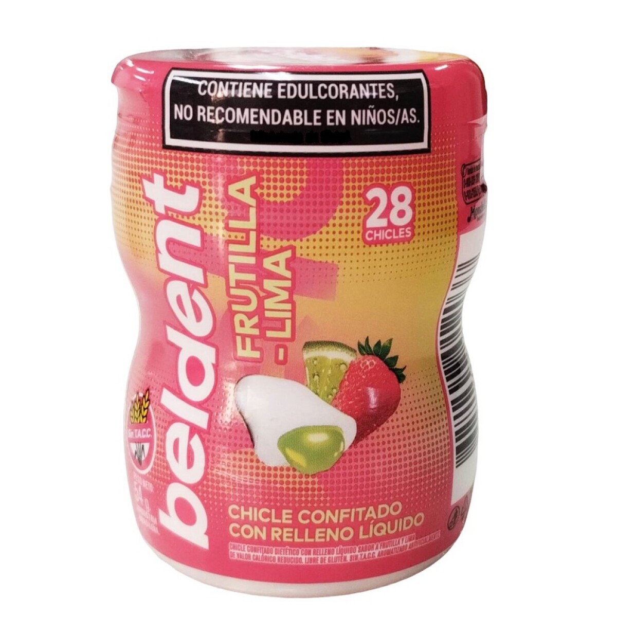 Chicle Beldent Frutilla Lima Frasco 28 Uds. 