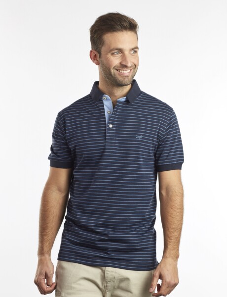 POLO JERSEY RAYADA Azul