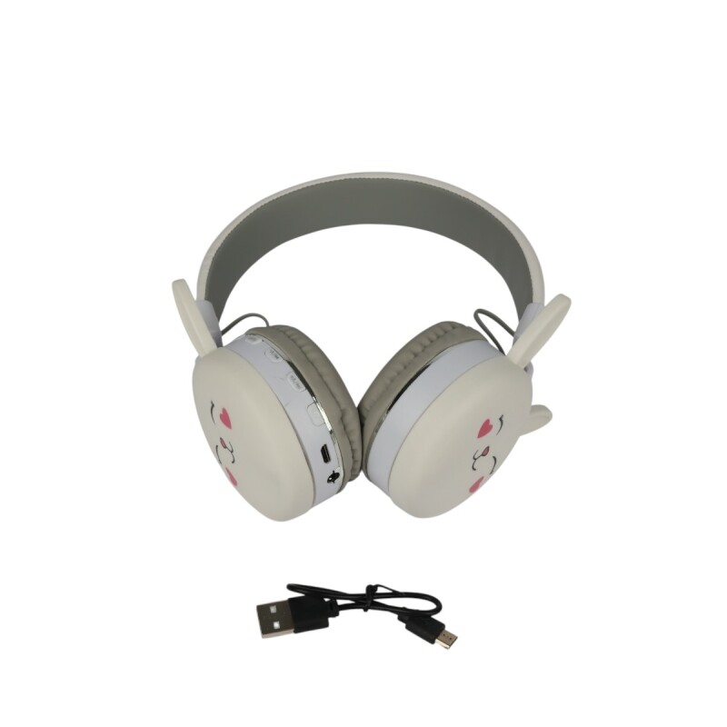 Auriculares bluetooth inalámbricos infantiles diseño conejo blanco Auriculares bluetooth inalámbricos infantiles diseño conejo blanco