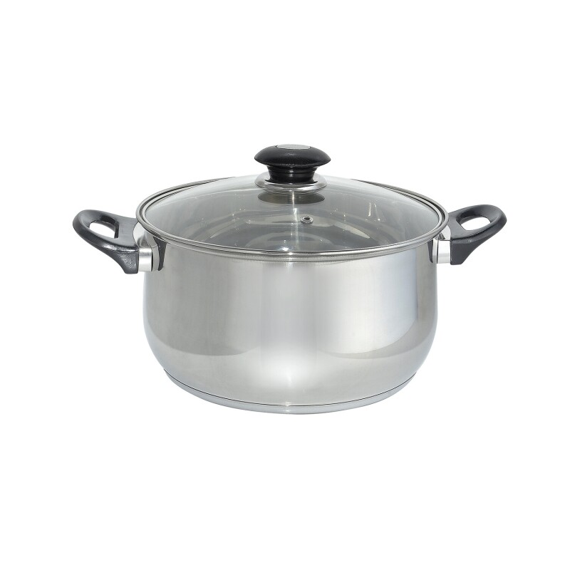 Cacerola Cuori Giulia con tapa de vidrio acero inox. 5lts Cacerola Cuori Giulia con tapa de vidrio acero inox. 5lts