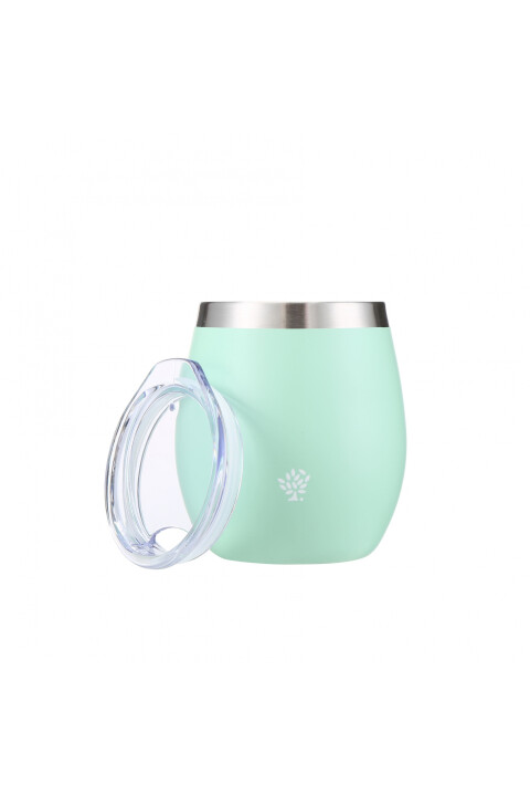 MATE TERRANO ACERO C/ TAPA 130ML VERDE AGUA