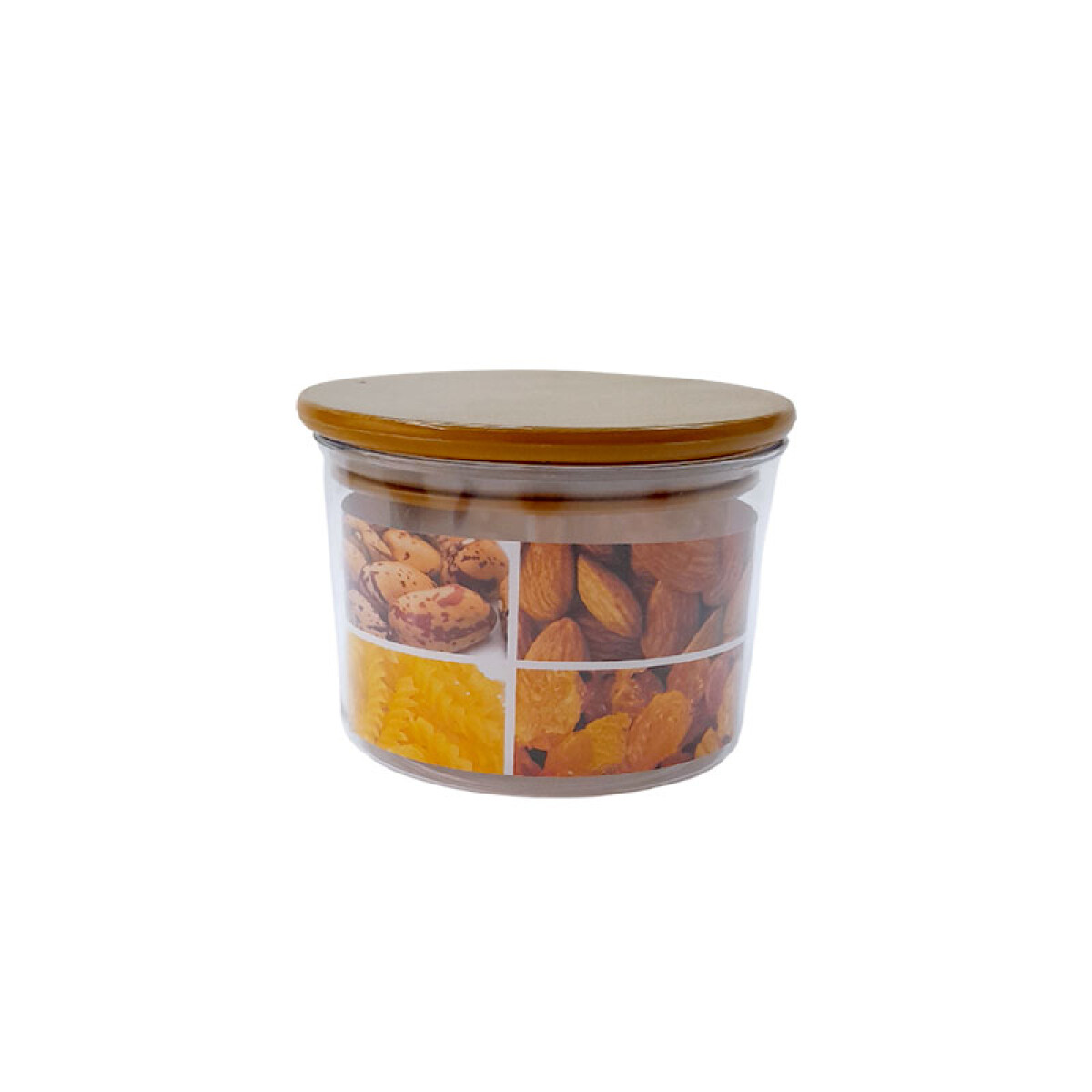 OUTLET Contenedor acrílico tapa hermética símil madera 500ml - Outlet Contenedor Acrílico Tapa Hermética Símil Madera 500ml 