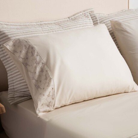JGO SÁBANAS KING ALGODON NATURAL-BEIGE BRODERIE 200H ARENA