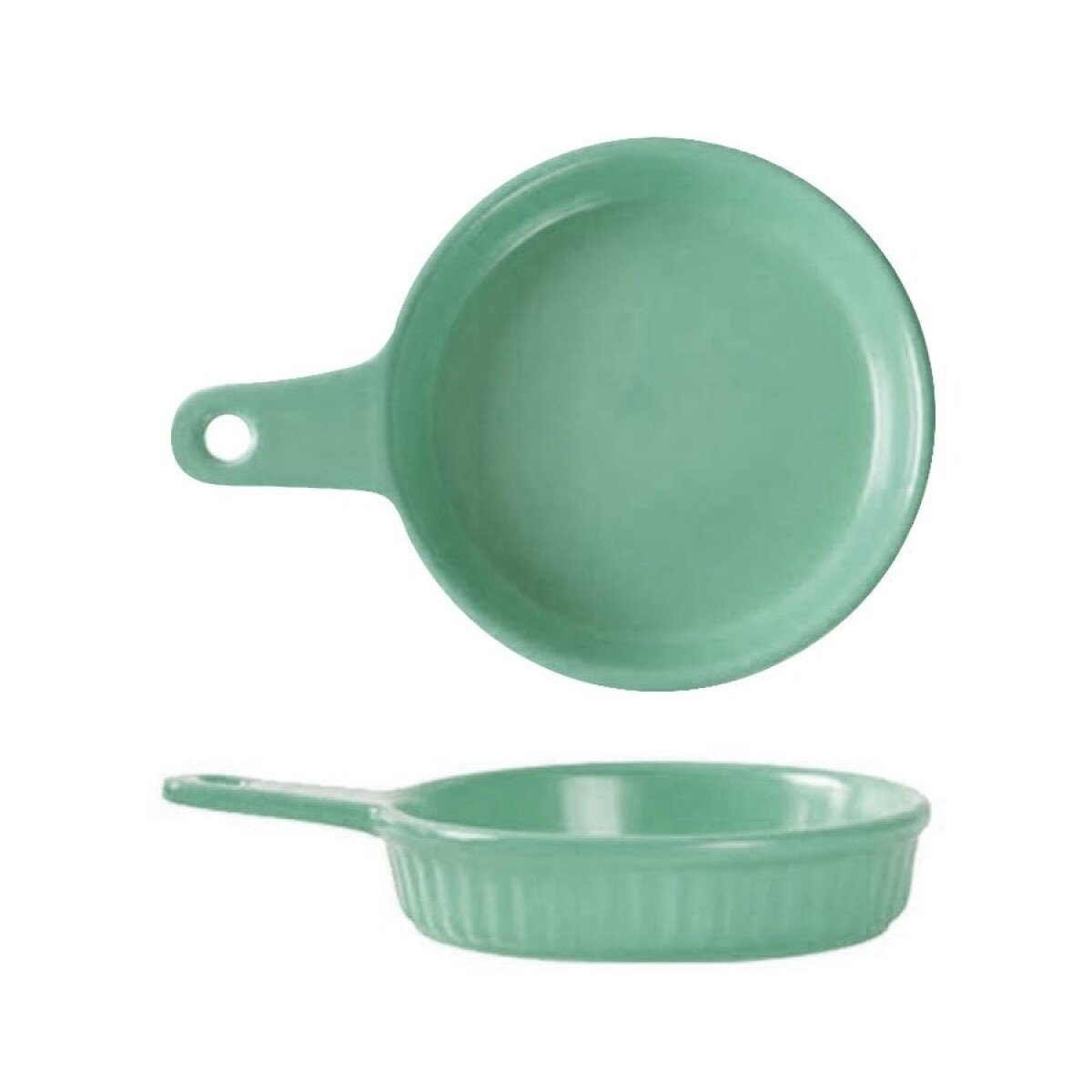 PLATO FACETADO C/MGO CERAMICA 22x17x5CM VERDE MATE 