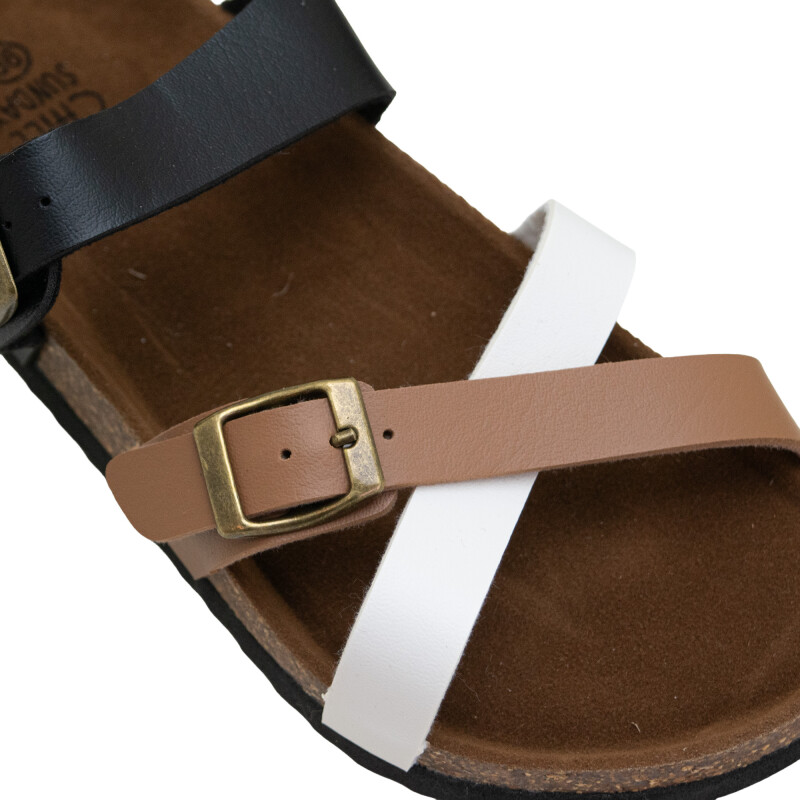 Sandalias Chill Sunday de Mujer - YF01W Camel-blanco