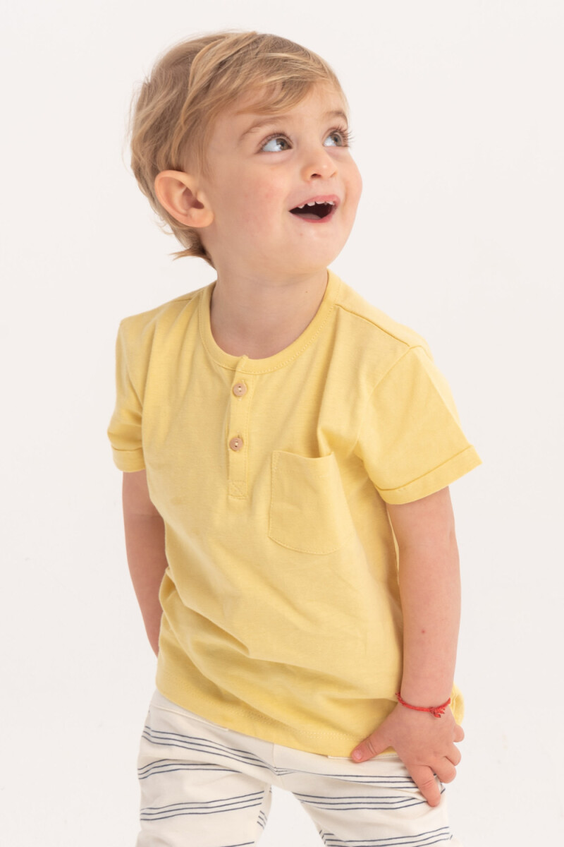 Camiseta manga corta lisa - Amarillo 