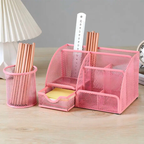Set Organizador De Escritorio Rosa