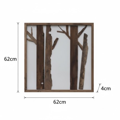 CUADRO DECORATIVO MADERA MACIZA 62 Cm x 62 Cm - LÍNEA RÚSTICA N°6