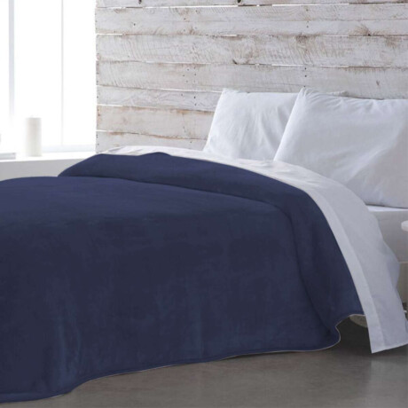 Frazada Flannel 1 Plazas Home Class 150 x 240 cm Azul Marino