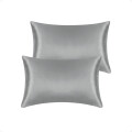 Funda Almohada De Satín Satén Tipo Seda Suave Gris Oscuro