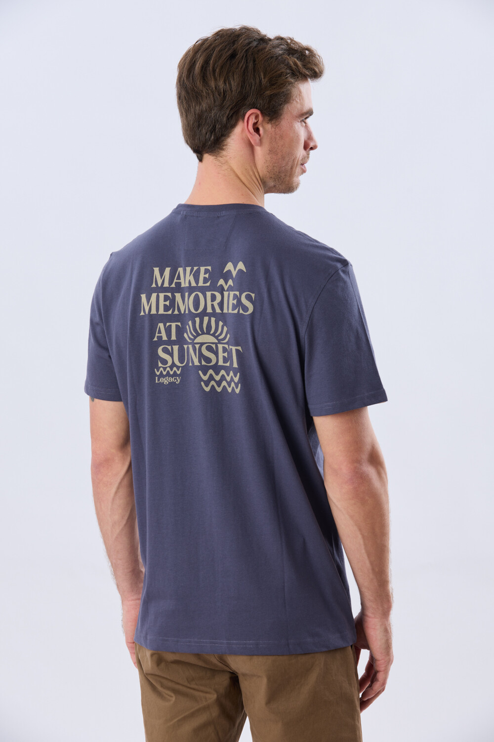 REMERA ESTAMPADA DE ALGODÓN Azul