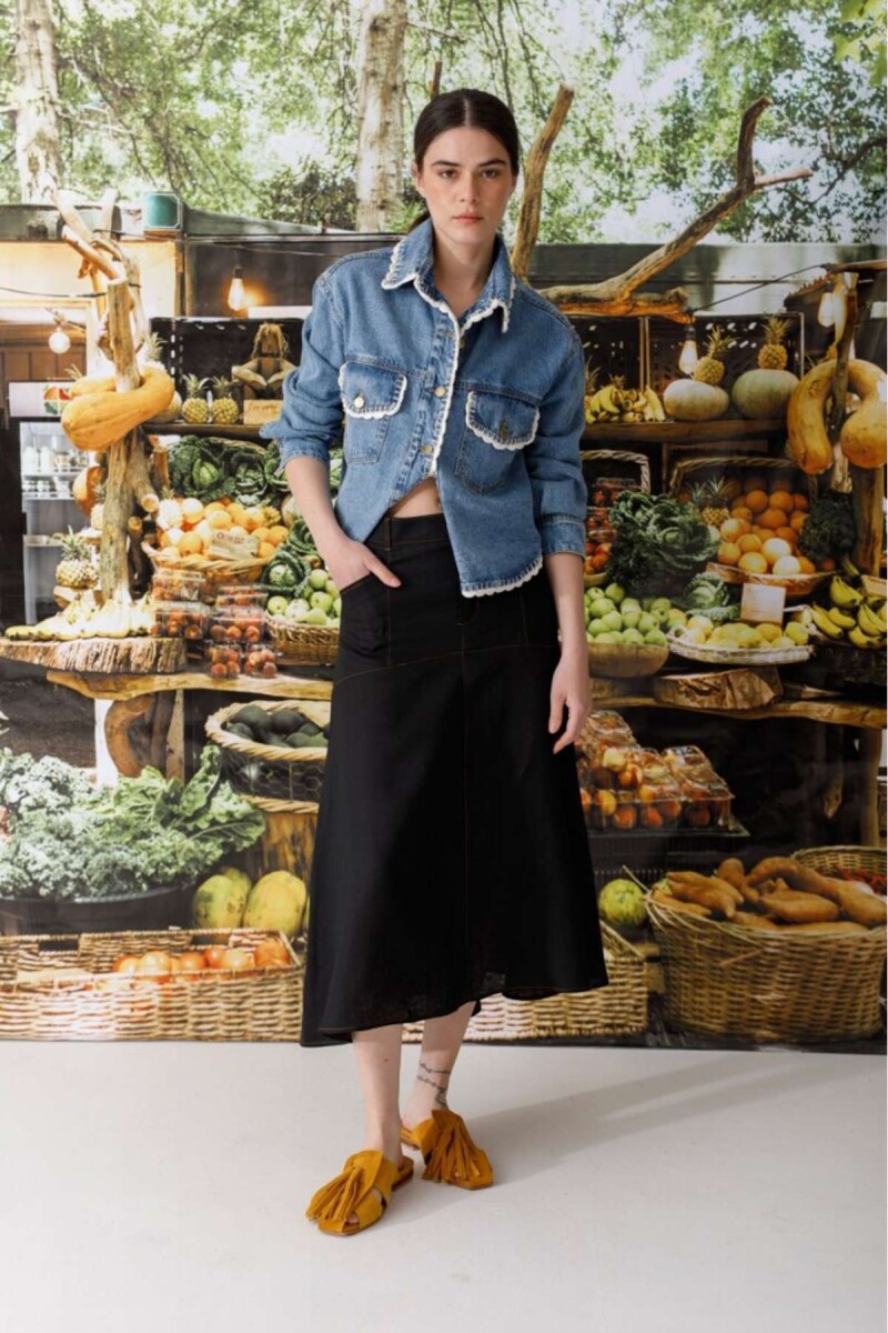 Pre Venta Falda Pomela - Negro 