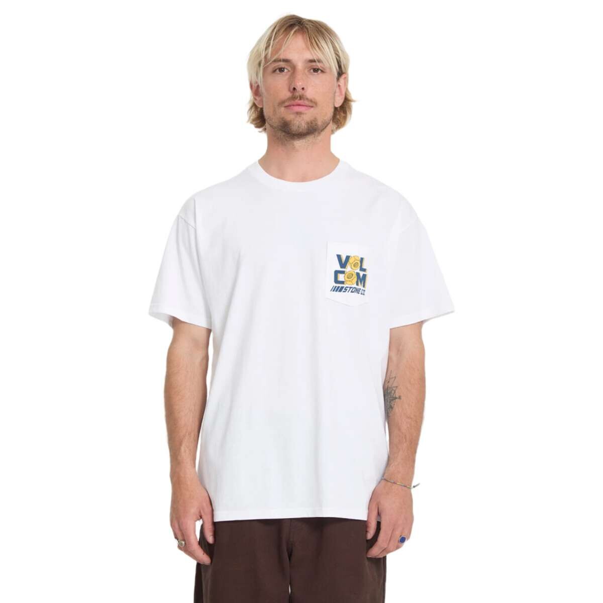 Remera Volcom ABG PARTED OUT POCKET SST - Blanco 