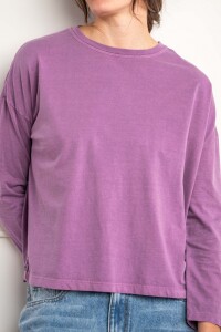 Remera Manga Larga Lavada Lavanda