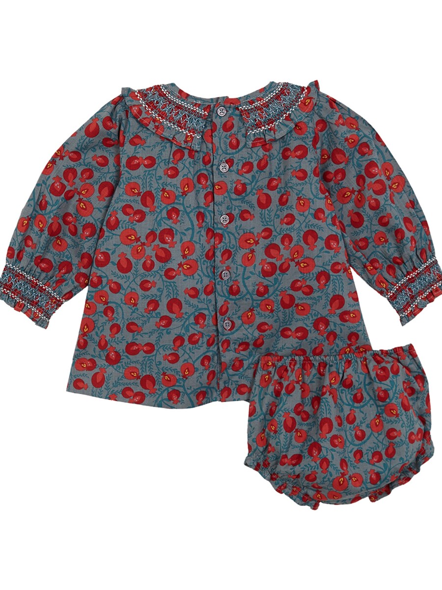 Vestido Cuello Nido De Abeja Turquesa