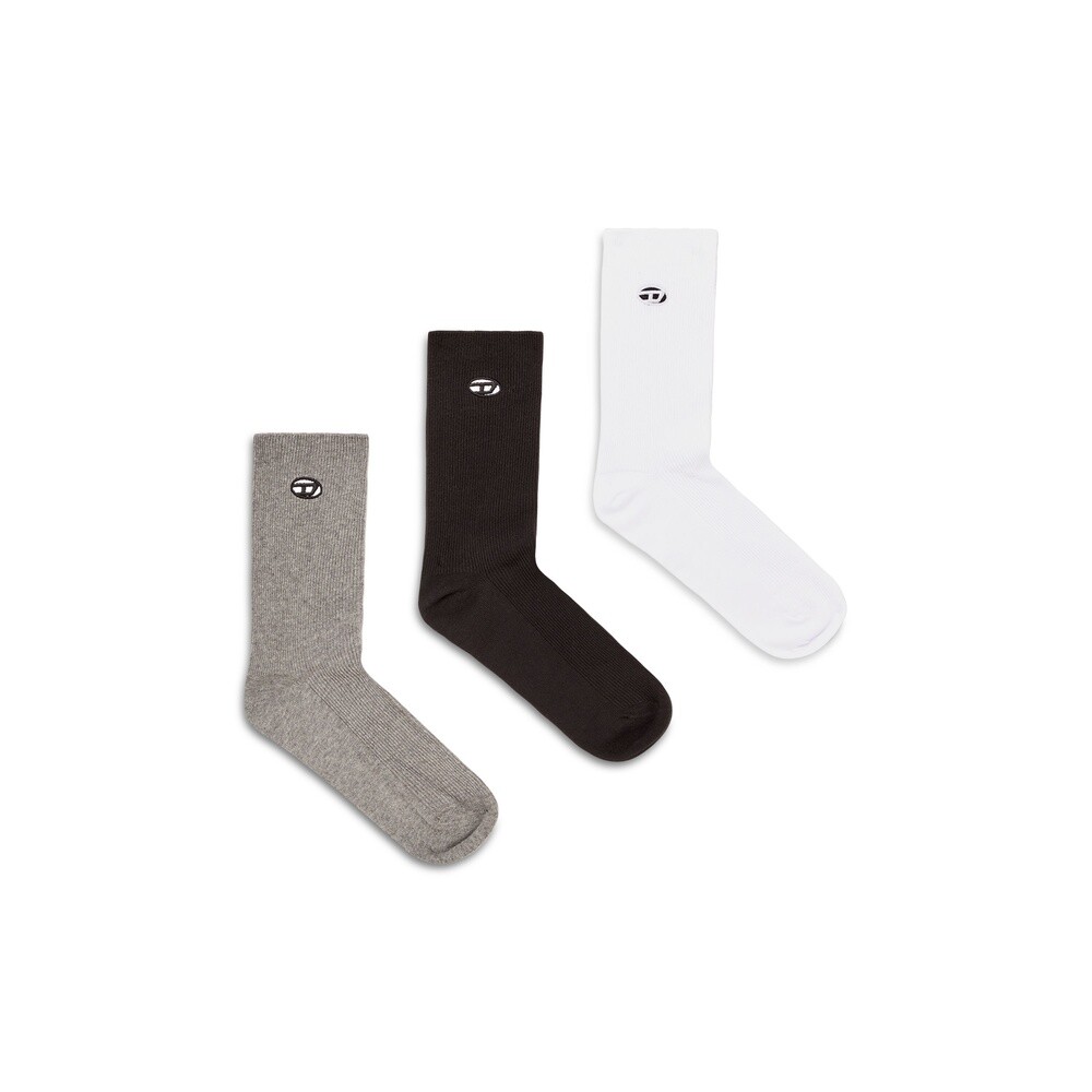 Medias Urbano Para Hombre Skm-D-Oval Socks Gris/Blanco