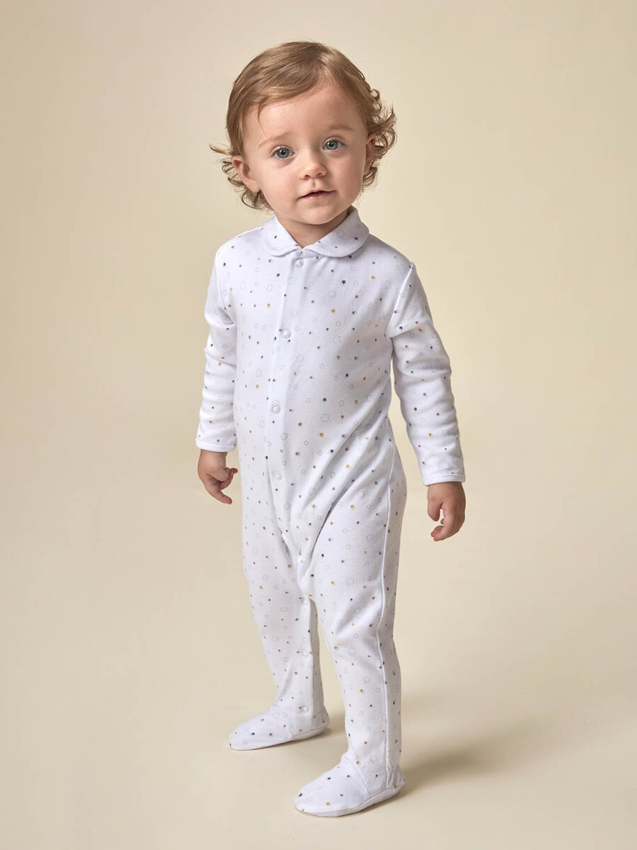Pijama Print Estrellas Blanco Optico